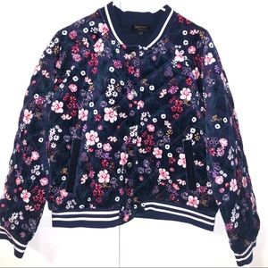 Juicy Couture floral quilted bomber jacket coat